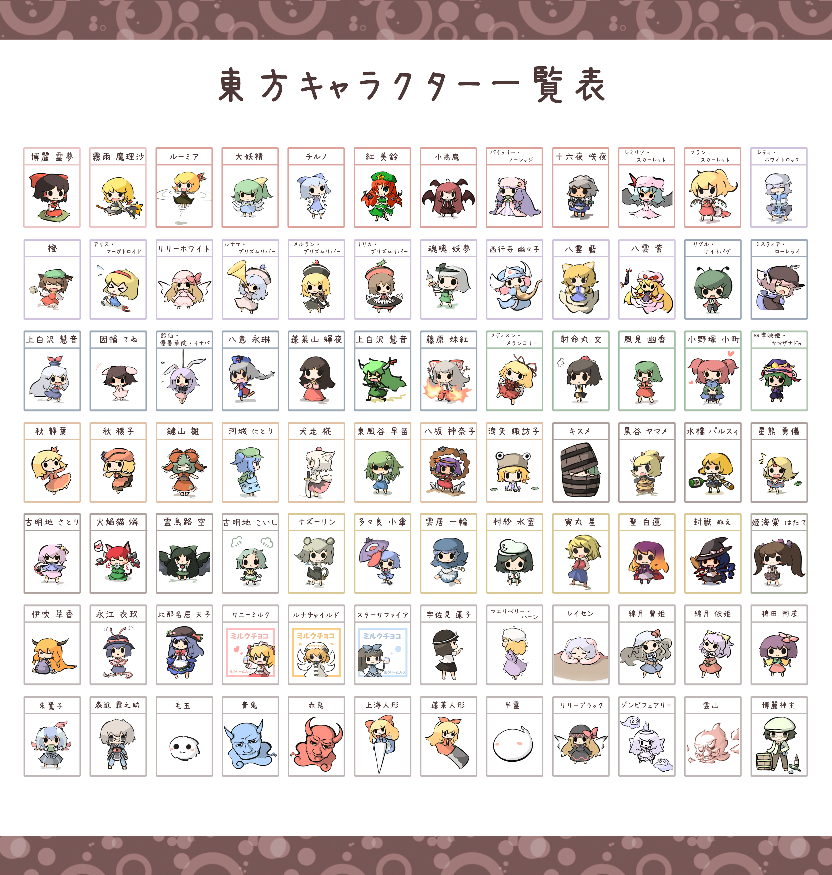 だんぼおる 二ちゃんねる 6 Girls P T Absurdres Adapted Costume Aki Minoriko Aki Shizuha Alice Margatroid Animal Ears Antennae Apron Ascot Backpack Bag Bat Wings Bird Wings Black Hair Blonde